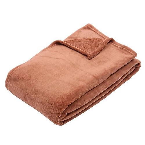 Atmosphera Plaid Uni Microfibre Kiesa 180x260cm Terre de Rose