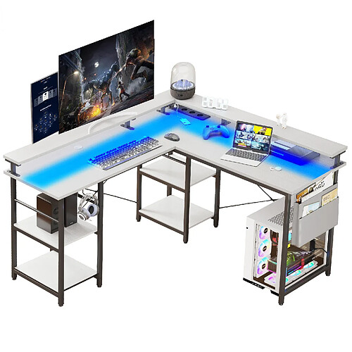 ByteLike Bureau gaming convertible en L pour deux personnes