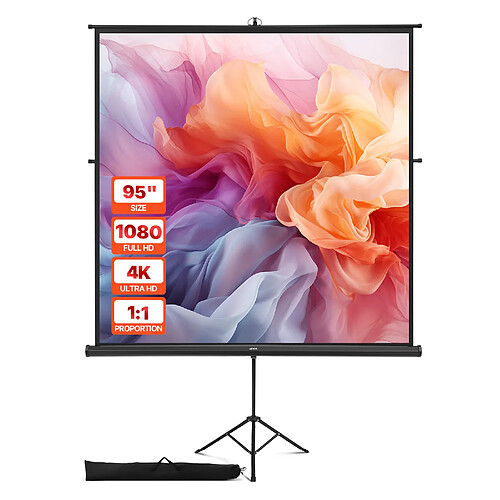 VEVOR TS7070 - Noir - Écran projection 70x70 pouces 1:1 trépied portable