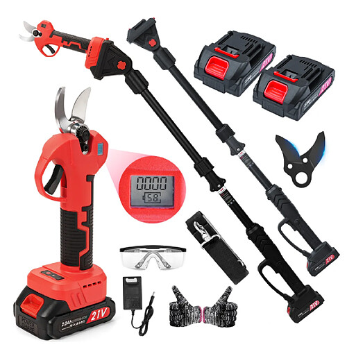 Generic Home Sécateur Électrique sans Fil 21V avec Perche Télescopique 228cm, Moteur Brushless