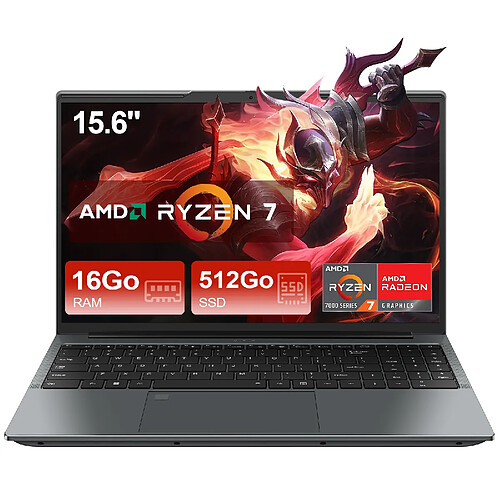 VANWIN PC Portable 15,6" FHD - Ryzen 7 5825U(8C/16T) - 16Go RAM - 512Go SSD - Empreinte