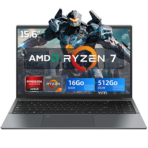 VANWIN PC Portable 15,6" FHD - Ryzen 7 5825U - 16Go RAM - 512Go SSD - Couvercle Métal