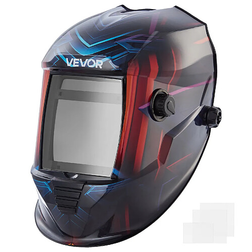 VEVOR BY801E - Casque de soudage série METIS - Écran 100 x 80 mm - Teinte DIN 4/5-9/9-13 - 4 capteurs d’arc - Alimentation solaire