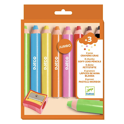8 gros CRAYONS GRAS - Djeco