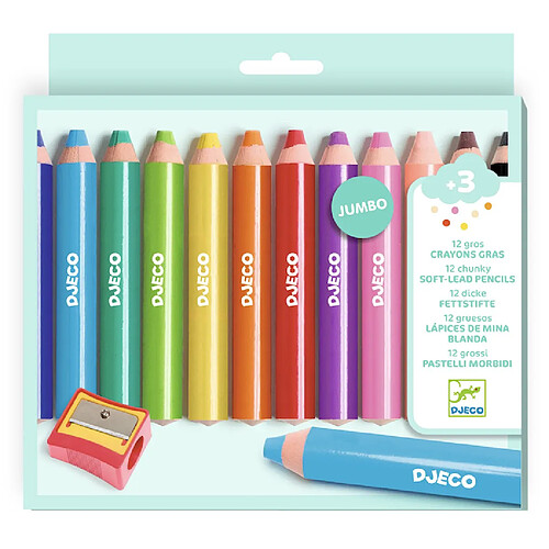 12 gros crayons gras - Djeco