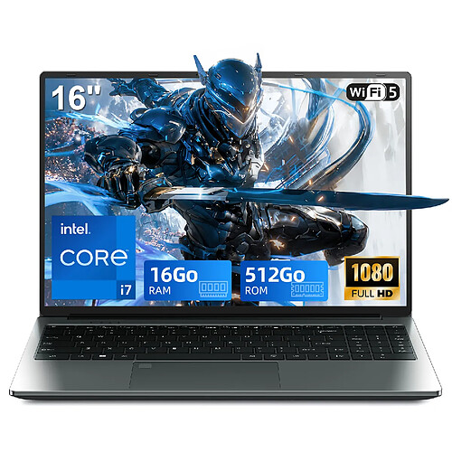 VANWIN PC Portable Sécurisé avec Empreinte Digitale - Intel i7-8750H - 16 Go - 512 Go SSD