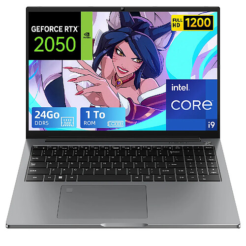 VANWIN PC Portable Gaming i9-13905H RTX 2050 16 Pouces Gris