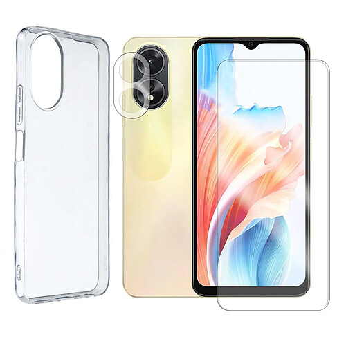 Verre Trempé pour Oppo A18 4G /Oppo A38 4G + Verre Caméra + Coque transparente -Visiodirect