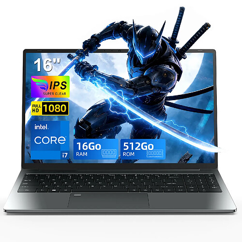 VANWIN PC Portable 16" FHD - Intel i7-8750H - 16 Go RAM - 512 Go SSD