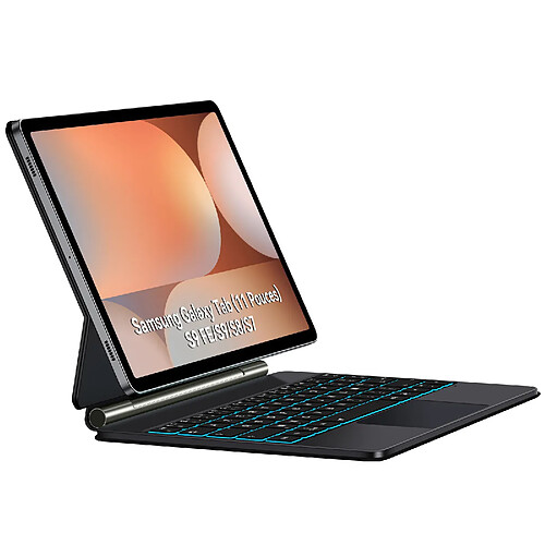 VANWIN Coque Clavier AZERTY Rétroéclairé pour Samsung Galaxy Tab S10/S9/S8/S7
