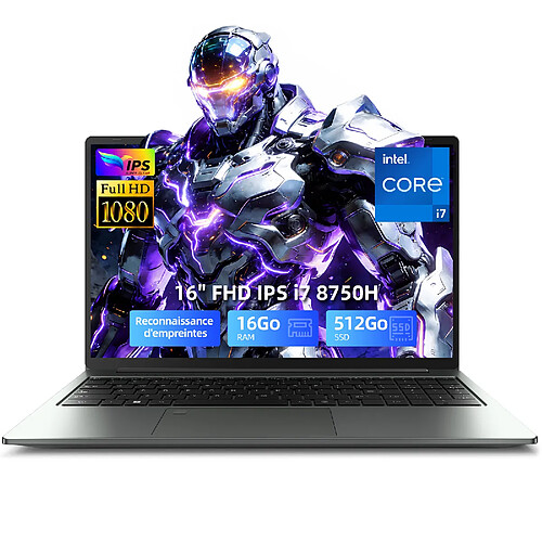 VANWIN PC Portable Intel Core i7-8750H - 16 Go - 512 Go SSD - Carte Graphique Intel UHD 630