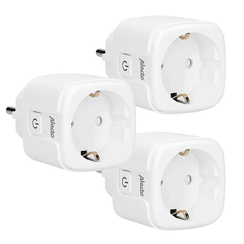 Alecto Lot de 3 Prises Connectées Wi-Fi 16A 3680W pour Alexa et Google Home Blanc