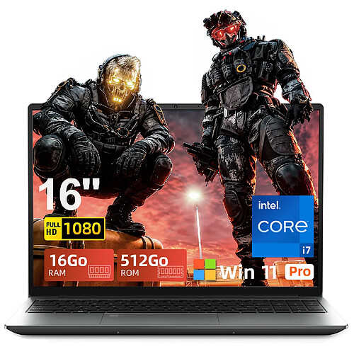 VANWIN PC Portable Intel i7 6 Cœurs / 12 Threads - 16" Full HD - 16 Go RAM - 512 Go SSD