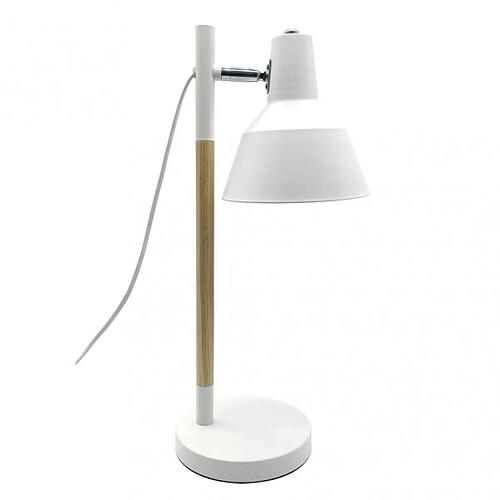 FABRILAMP Lampe de bureau Basil E14 blanc hetre 50 x 17 x 23 cm