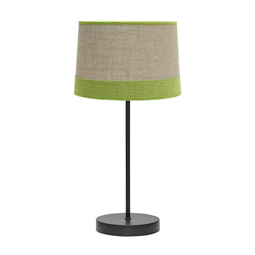 FABRILAMP Lampe a poser Tietar E14 toile de jute vert 44 x 22 x 22 cm