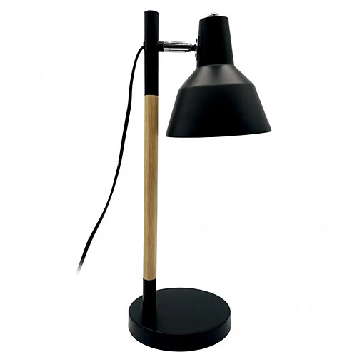 FABRILAMP Lampe de bureau Basil E14 noir hetre 50 x 17 x 23 cm