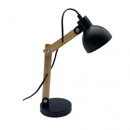 FABRILAMP Lampe de bureau Blai E14 noir hetre 35 x 12 x 22 cm