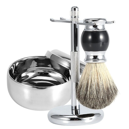 INF Kit de rasage professionnel 3-en-1 : Brosse, Bol à savon et Support