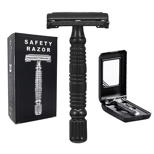 INF Ensemble de rasoir de sûreté papillon à double tranchant - Alliage d'aluminium et acier in