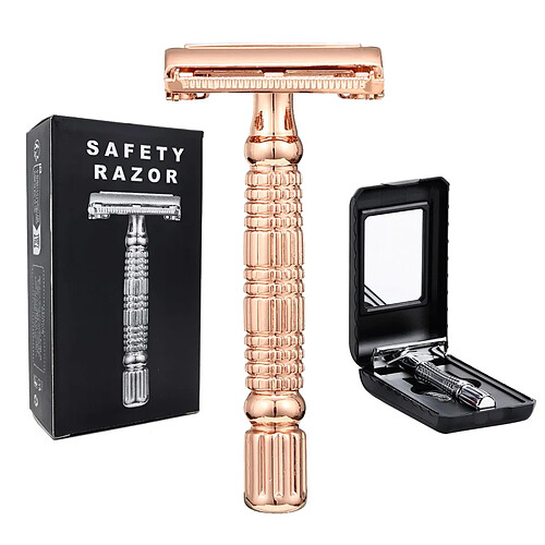 INF Ensemble de rasoir de sûreté papillon à double tranchant - Alliage d'aluminium et acier in