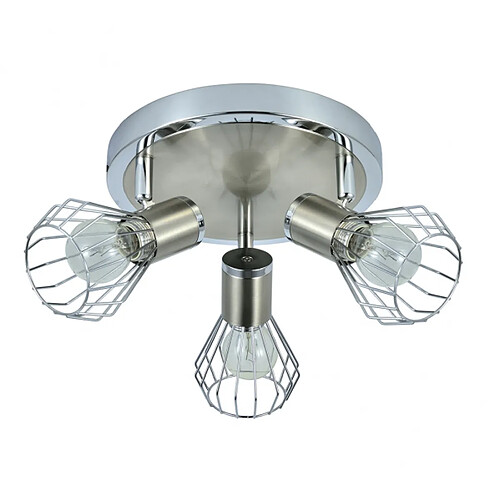 Plafonnier FABRILAMP MATEO 3 E14 chromé et nickel