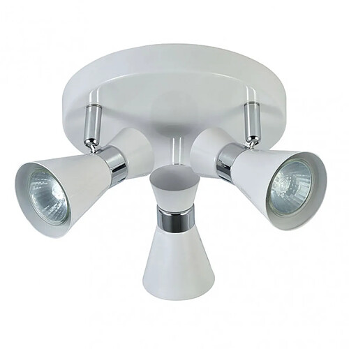 Plafonnier FABRILAMP MAXIMO 3 GU10 blanc et chromé