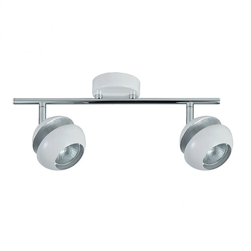 Réglette FABRILAMP BEETHOVEN 2 GU10 blanc et argent