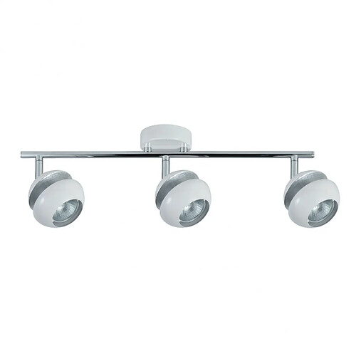 Réglette FABRILAMP BEETHOVEN 3 GU10 blanc et argent