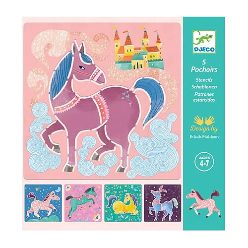 Pochoirs Chevaux x5 Djeco
