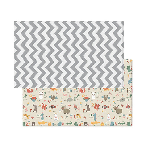 Dwinguler Tapis d'éveil Zig Zag Gris