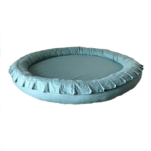Monio For Kids Tapis nid en lin couleur menthe