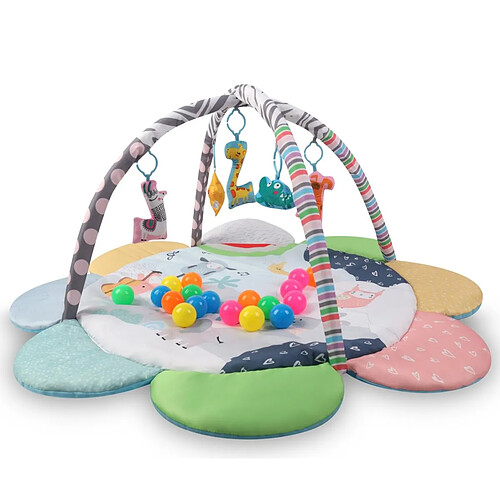 Milly Mally Tapis éducatif 2-en-1 TinyMini Zoo Fleur