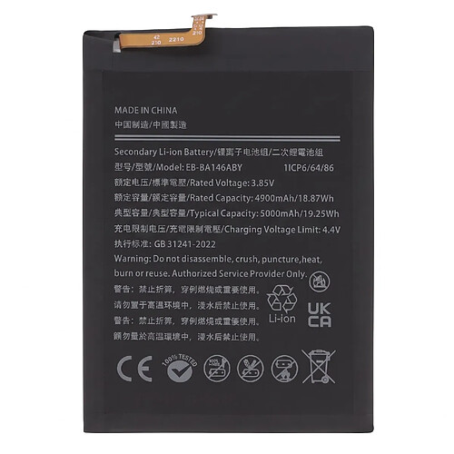Avizar Clappio Batterie de Remplacement Samsung Galaxy A14 5G 5000mAh Modèle EB-BA146ABY Noir