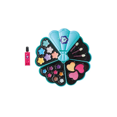 Smoby Glam Me Up - Coffret maquillage enfant 6+ - Palette fleur turquoise - Gloss, vernis & accessoires