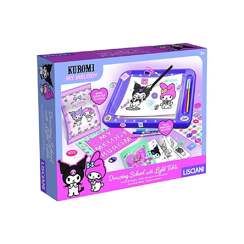 LISCIANI GIOCHI Table lumineuse dessin My Melody & Kuromi - Kit coloriage et traçage