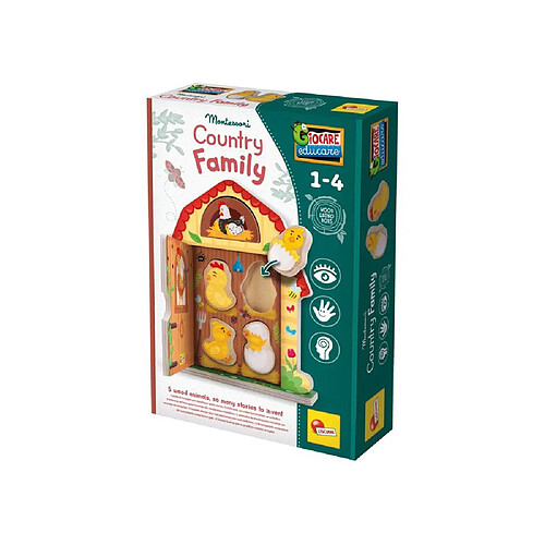 Lisciani Giochi Lisciani Montessori Jeu en bois Ferme Famille Poules - Inserts auto-correctifs