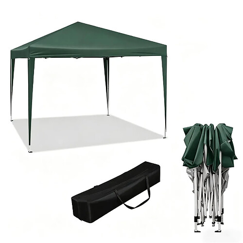 STILVORA Tonnelle pliante pop-up 3 x 3 m verte avec sac de transport