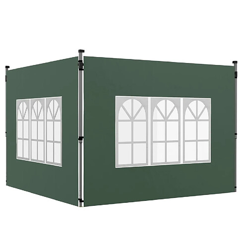 STILVORA Lot de 2 parois de pavillon vertes avec fenêtres 295 x 195 cm