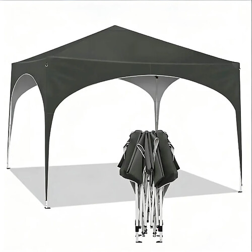 STILVORA Tonnelle pliante 3 x 3 m grise à hauteur réglable