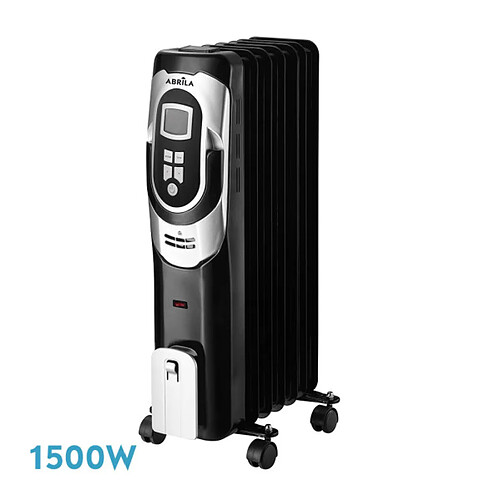 Radiateur bain huile FABRILAMP CONFORT 1500 W noir argent 7 ailettes