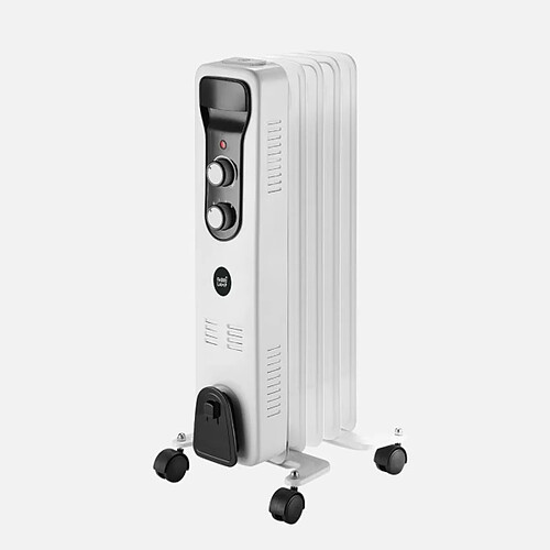 Radiateur bain huile FABRILAMP BRASILIA 1000 W blanc noir 5 ailettes
