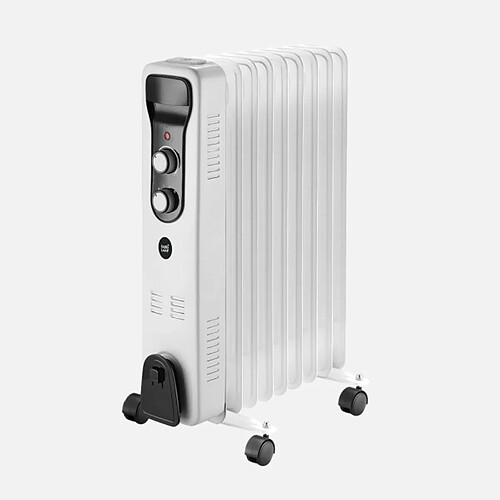 Radiateur bain huile FABRILAMP BRASILIA 2000 W blanc noir 9 ailettes