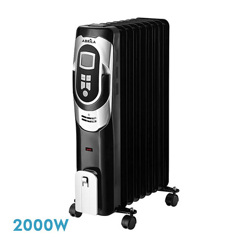 Radiateur bain huile FABRILAMP CONFORT 2000 W noir argent 9 ailettes