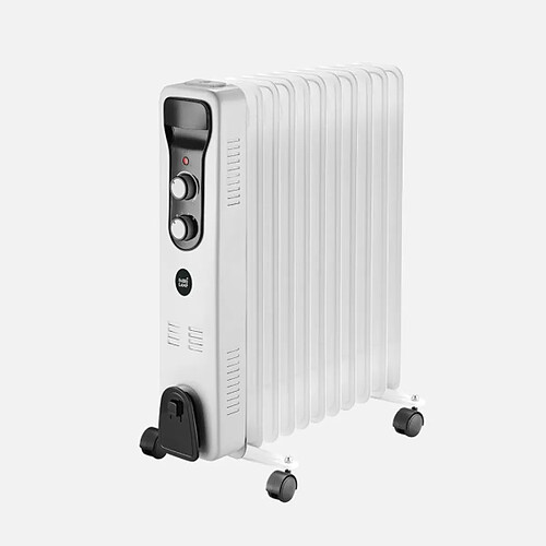 Radiateur bain huile FABRILAMP BRASILIA 2500 W blanc noir 11 ailettes