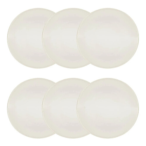 Secret De Gourmet Lot de 6 Assiettes Creuses Cercles Camille 21cm Blanc