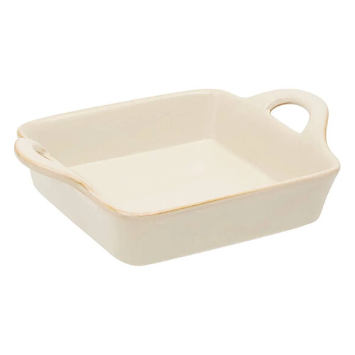 Secret De Gourmet Plat à Four Carré en Grès Terre Inconnue 24cm Beige