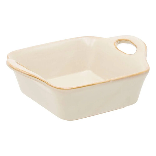 Secret De Gourmet Plat à Four Carré en Grès Terre Inconnue 16cm Beige