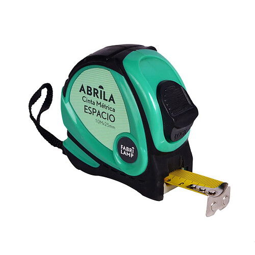 Mètre ruban FABRILAMP Espacio 10 m x 25 mm noir vert blocage magnétique