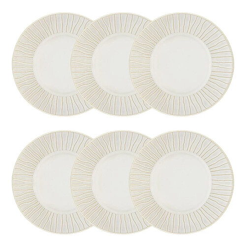 Secret De Gourmet Lot de 6 Assiettes Creuses Lignes Camille 20cm Blanc