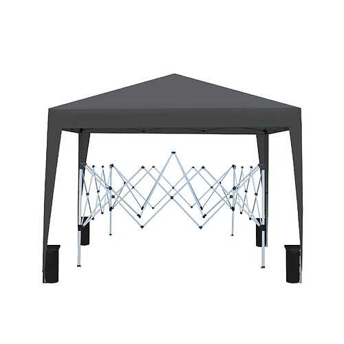 STILVORA Tente pliante 3 x 3 m noire avec côtés et sacs de sable